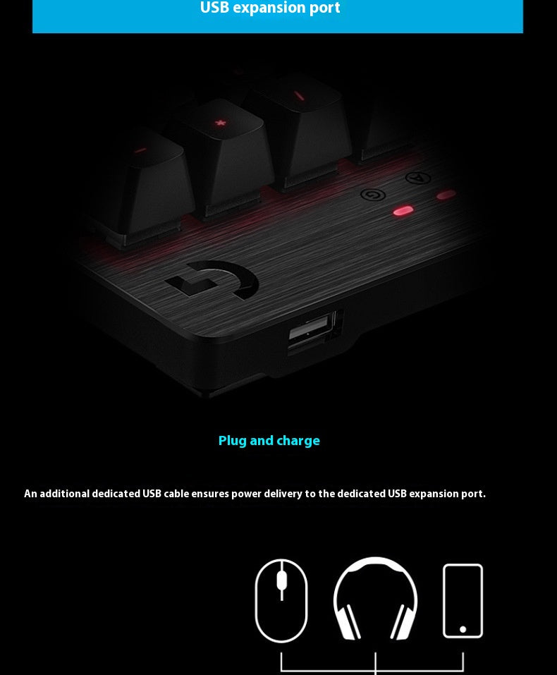 G413 Gaming électronique sport mécanique clavier bureau rétroéclairage 104 clé métal panneau