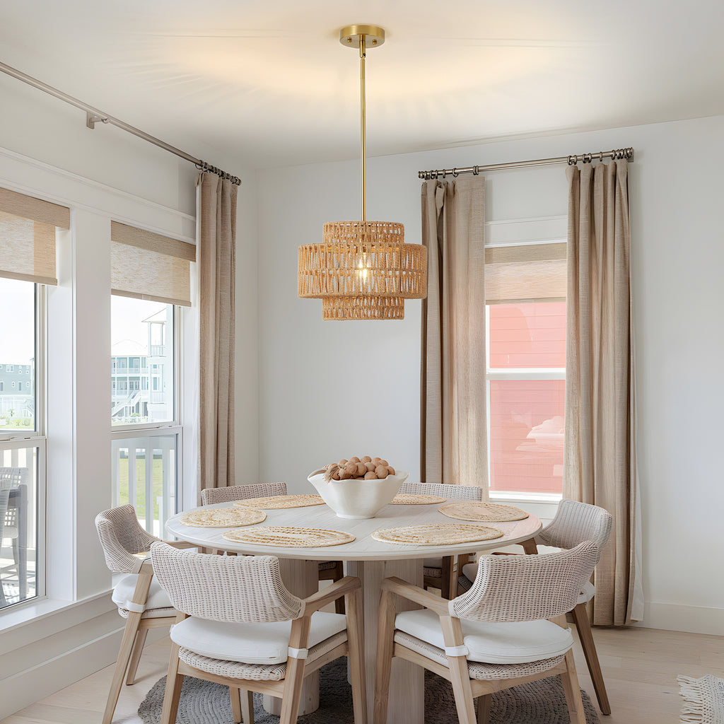 12.6 en Boho Rattan Chandelier luminaire