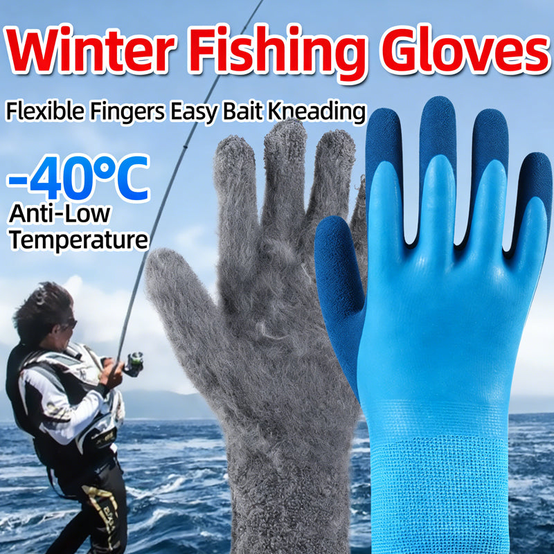 2pcs Gants chauds d'hiver Skiing Cold Storage Waterproof Fishing En peluche résistant à l'hiver