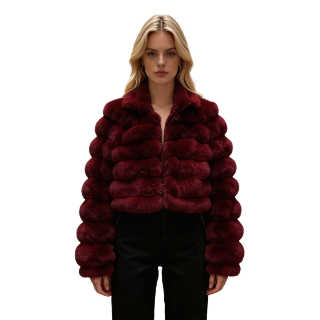 Style européen et américain Short Eco Friendly Fur Coatfashionable chaud avec cuir Lacine
