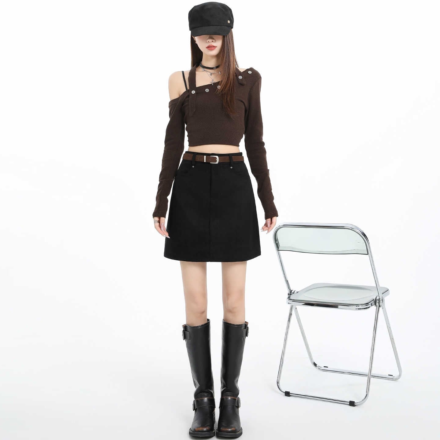 Femmes Automnehiver Haute taille Corps Hugging Mini jupe