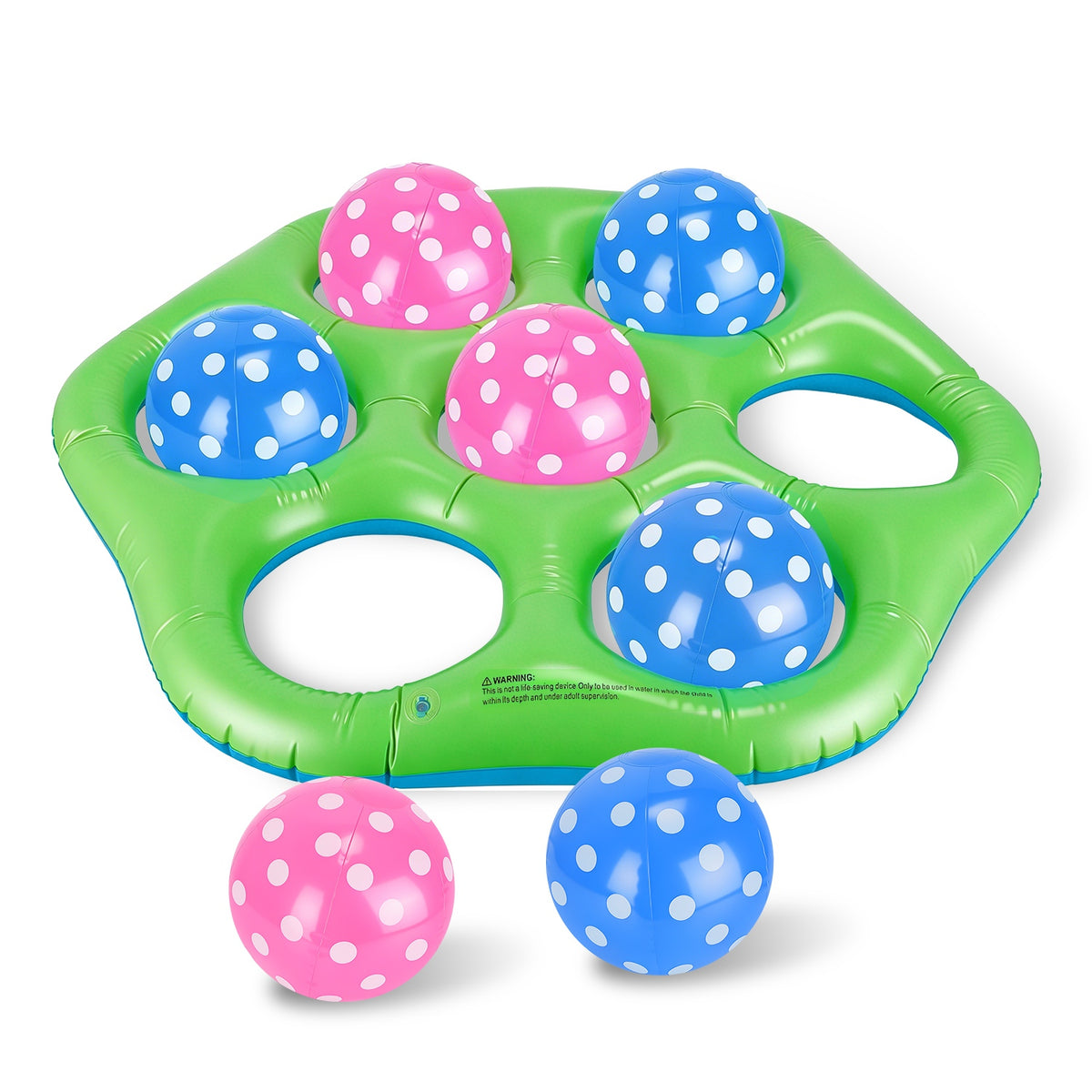 1Pc Inflatable Tic-Tac-Toe Billiards Pool Game with 7 Balls Portable Inflatable Summer Water Toy