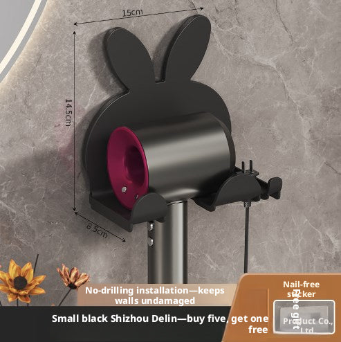 Sèche-cheveux support noir simple cylindre-1 pack