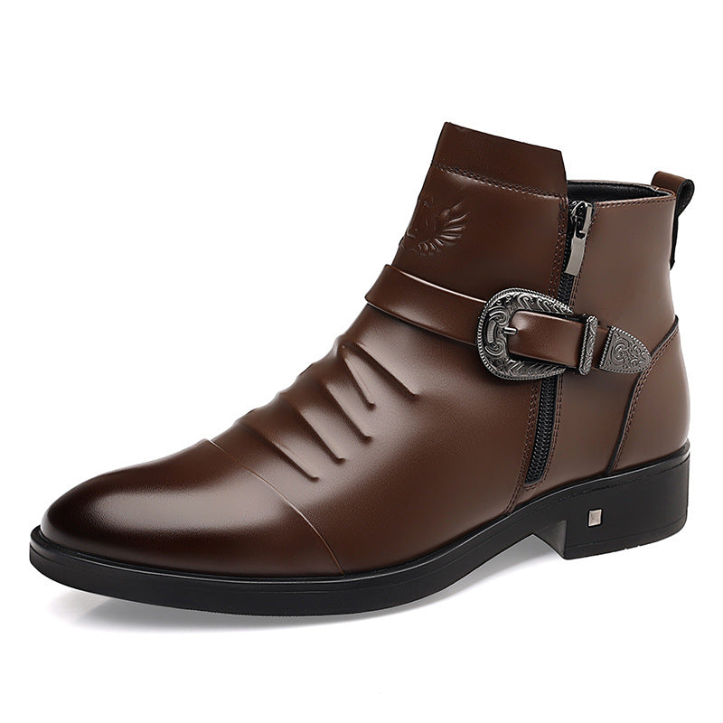 Mode homme British Bottes en cuir entreprise formelle Chelsea Bottes