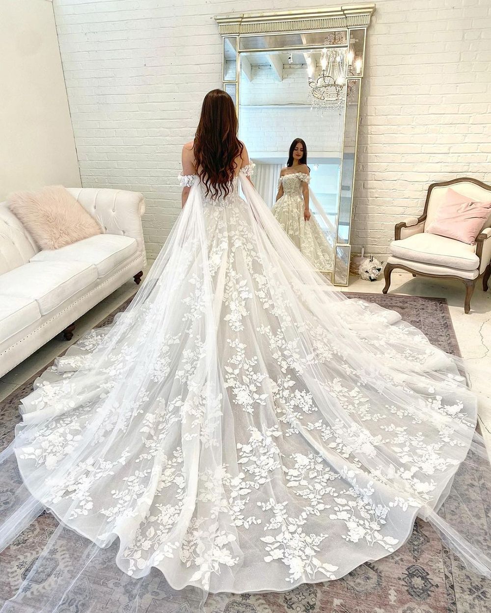 Robe de mariée légère Français Trailing Simple