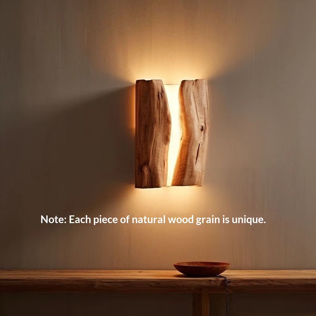 Lampe murale en bois massif Chambre à coucher en bois