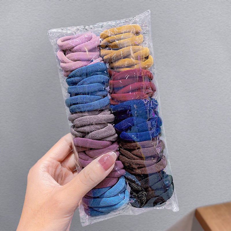Candy Color Basic Coiffure Rope Accessoires de cheveux Serviette Anneau de cheveux Combiné costume simple tout-m