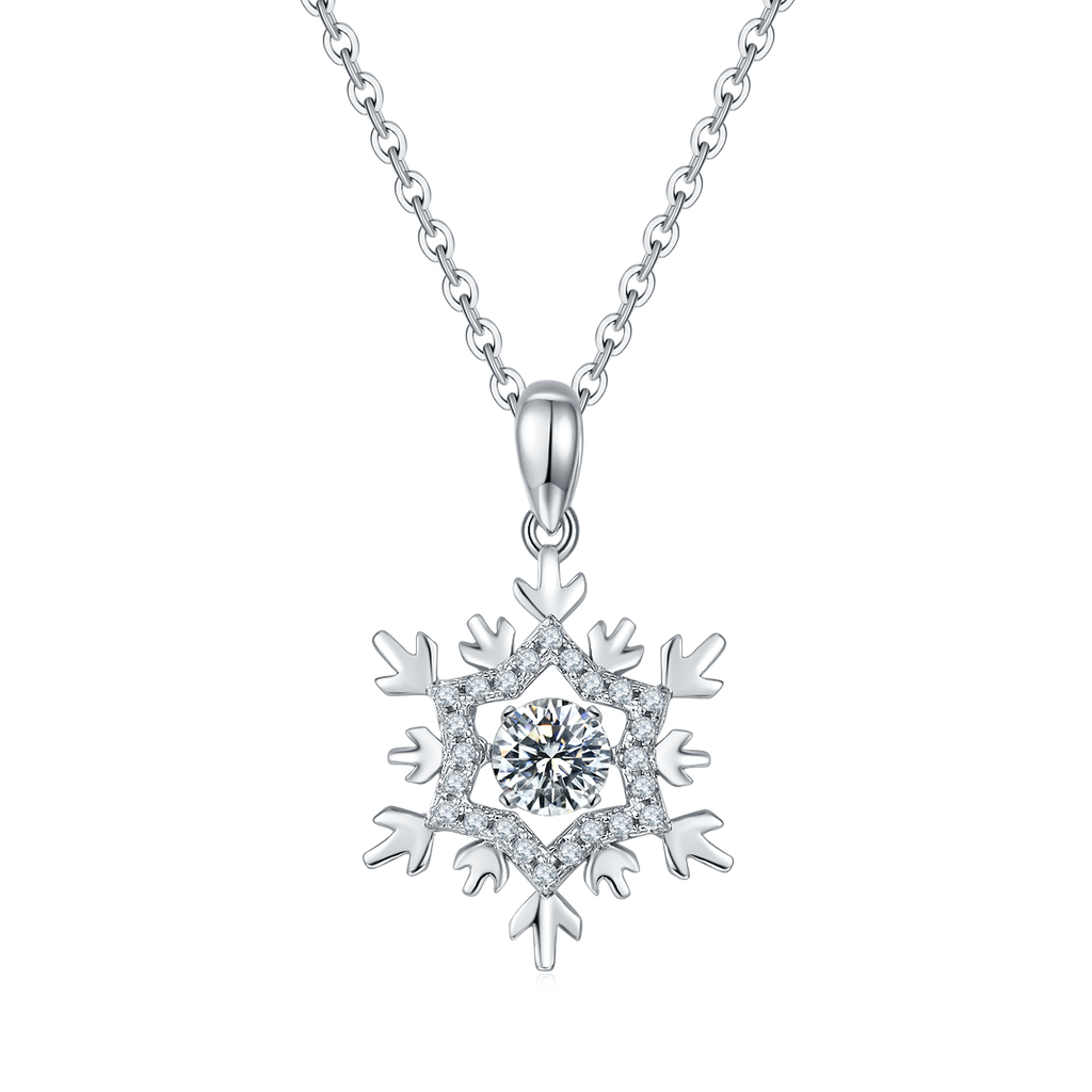 S925 Argent Sterling 0.5ct D Couleur VVS1 Moissanite Lac de neige Collier 45cm Platine plaqué