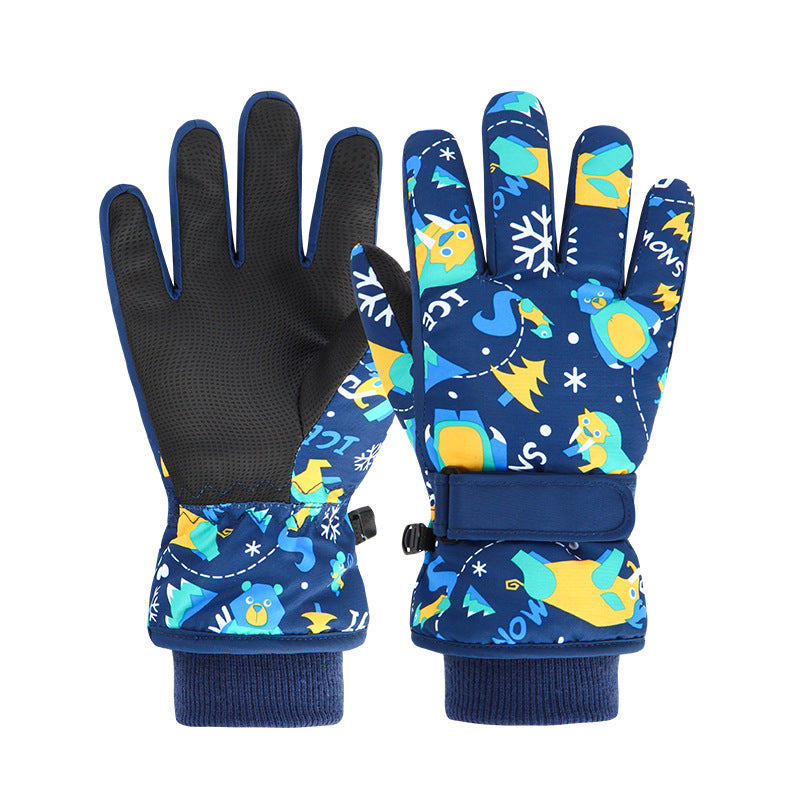 Gants de ski pour enfants avec polaire épais pour la chaleur