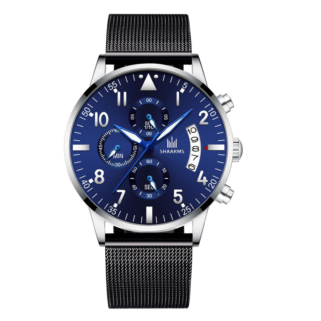 Concept Men's Mesh Strap Calendrier Montres Quartz