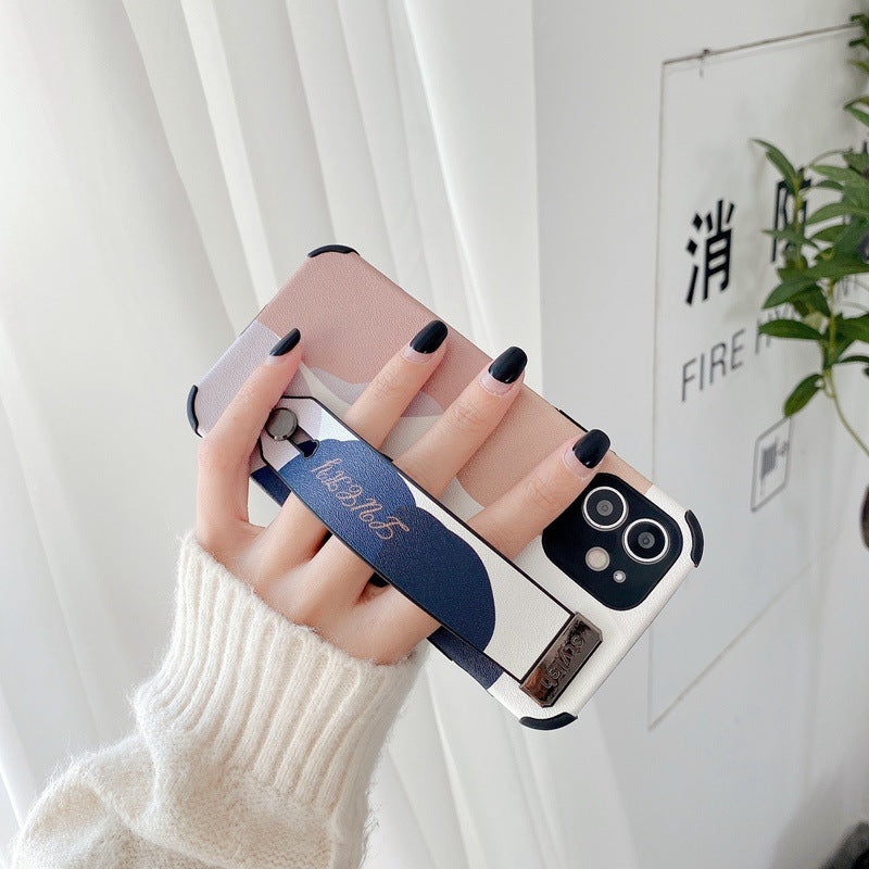 Morandi Color Wrist Band Silicone Phone Case