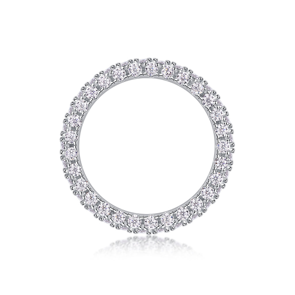 S925 Argent 2.2g Anneau de Moissanite plaqué platine