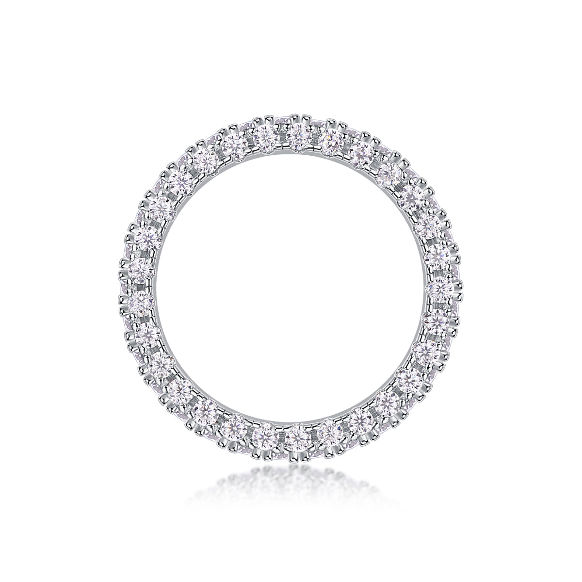 S925 Argent 2.2g Anneau de Moissanite plaqué platine