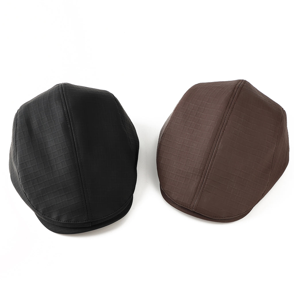 PU Embossed Check Pattern Forward Cap