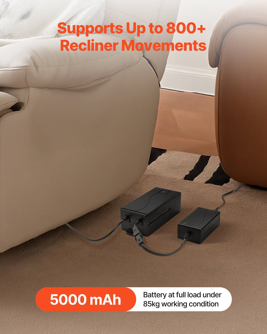 Pack batterie pour meubles inclinables 5000 Mah Pack batterie inclinable 2-Pin