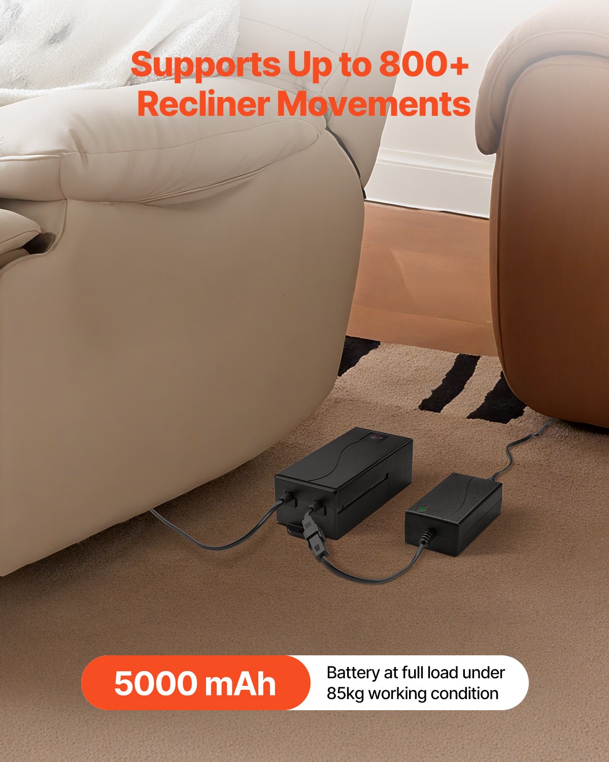 Pack batterie pour meubles inclinables 5000 Mah Pack batterie inclinable 2-Pin