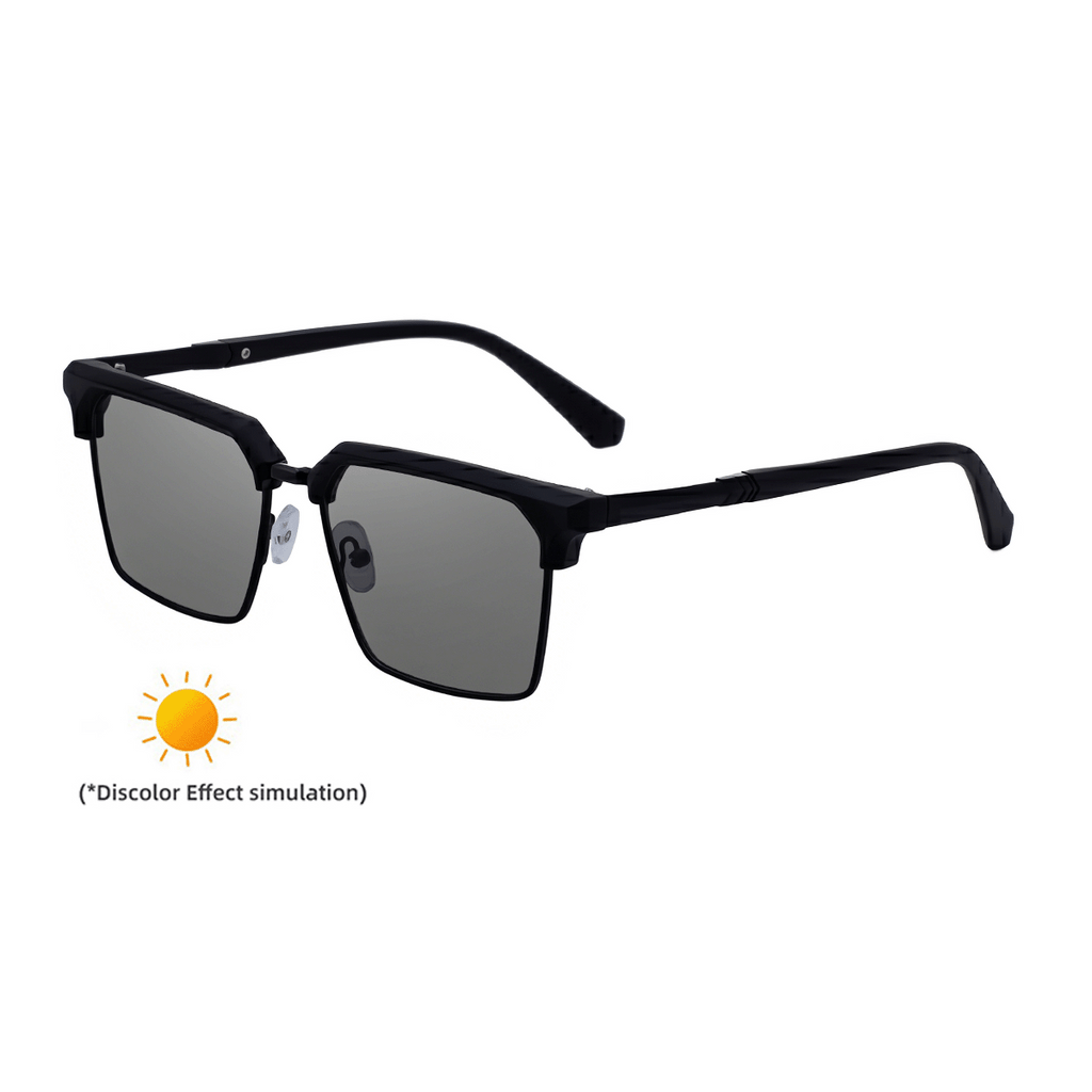 Lunettes de soleil européennes et américaines pour sourcils de mode à demi-forme en couleur changeante pour hommes