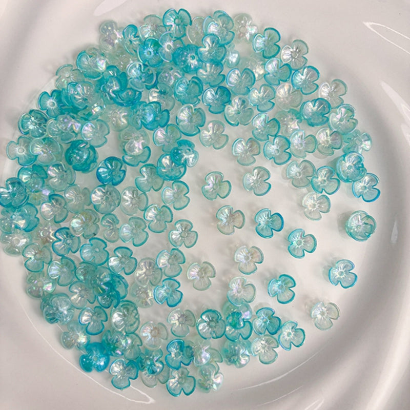 Perles 3-Pétales lumineuses de fleurs acryliques