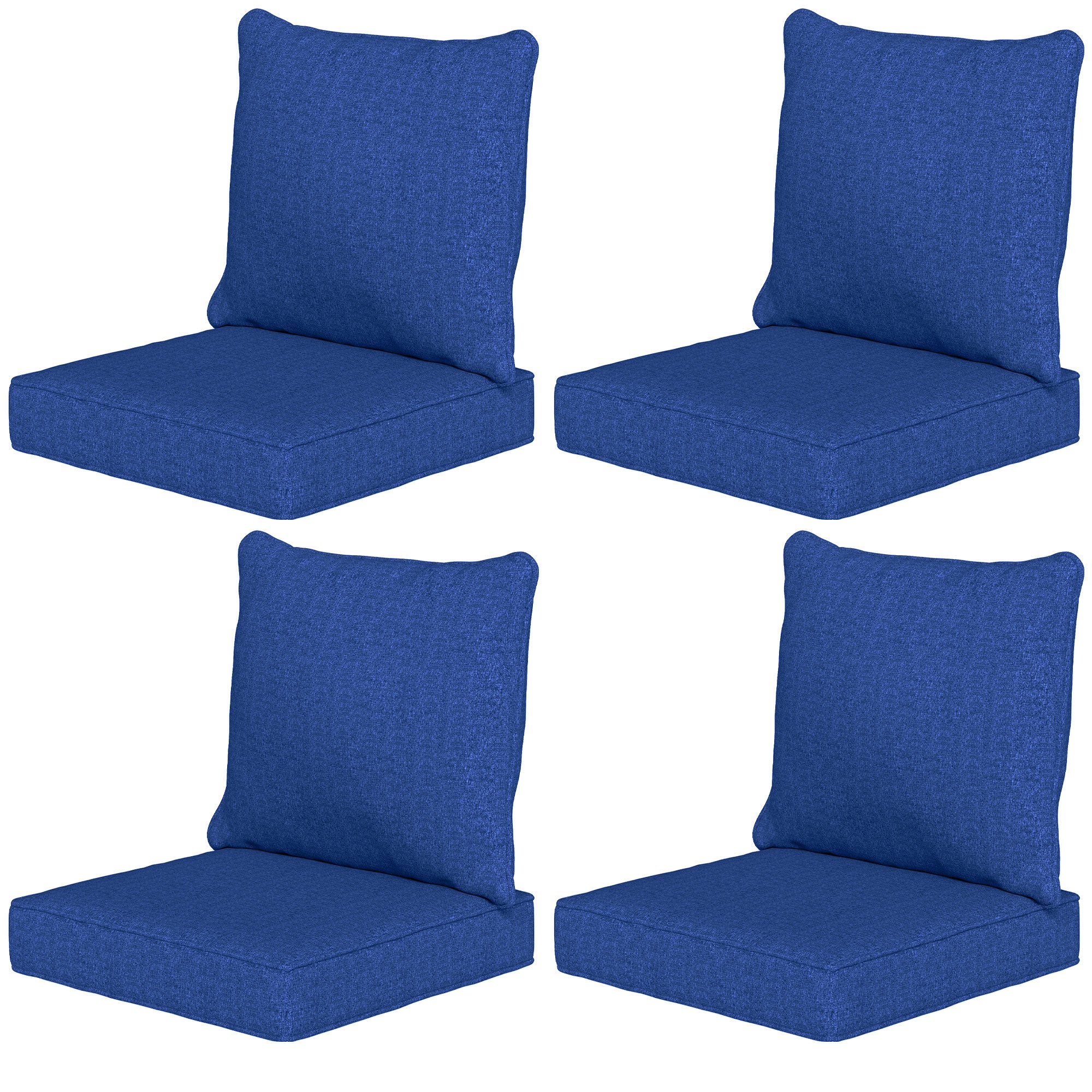 Coussins de chaise Patio ensemble de 4 avec siège et dossier