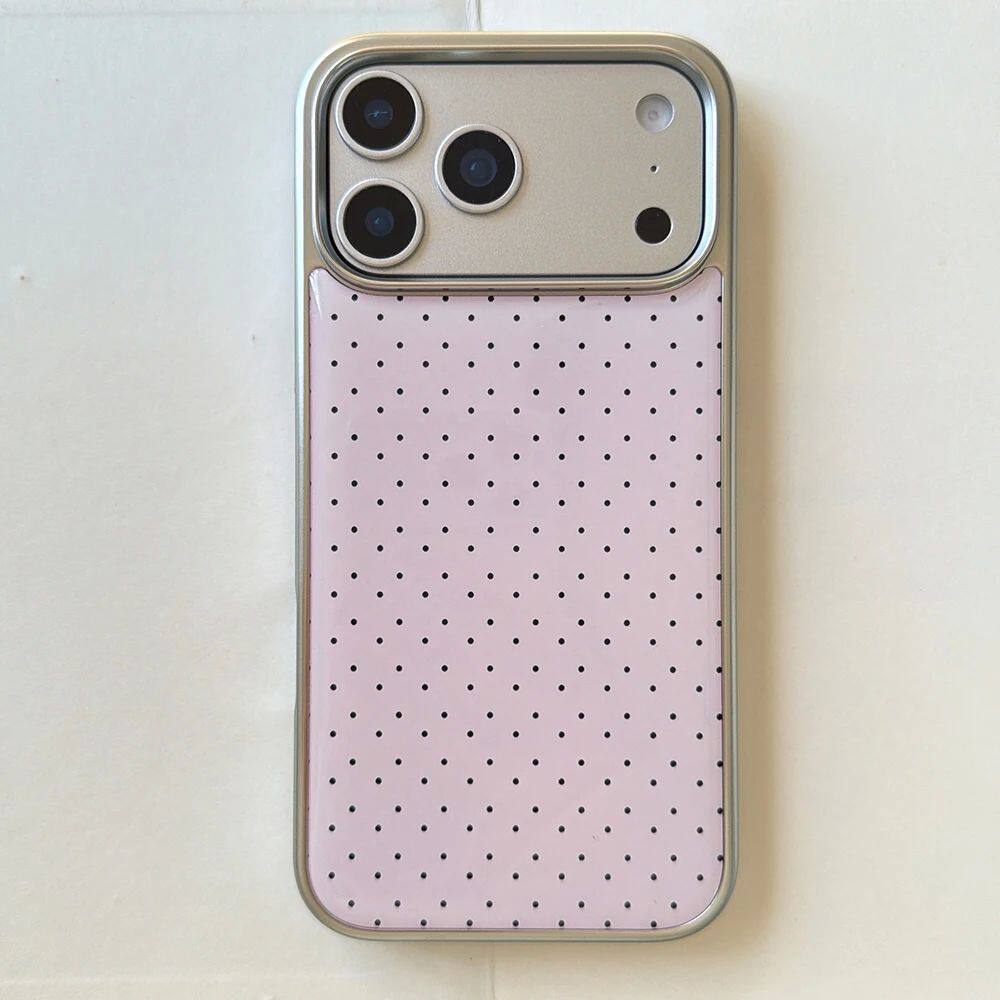 Polka Dot Pattern Boîtier de téléphone plaqué argent