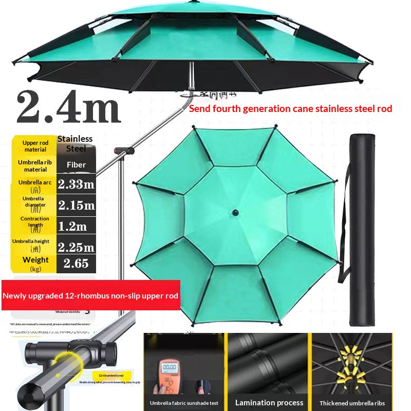 Parapluie de pêche à l'épreuve de la pluie et au soleil de vinyle épais