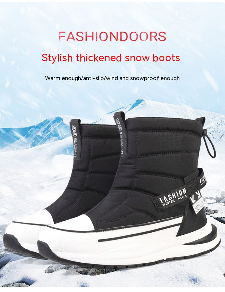 Doublure de laine d'hiver Waterproof Chaussures de coton Casual Hommes