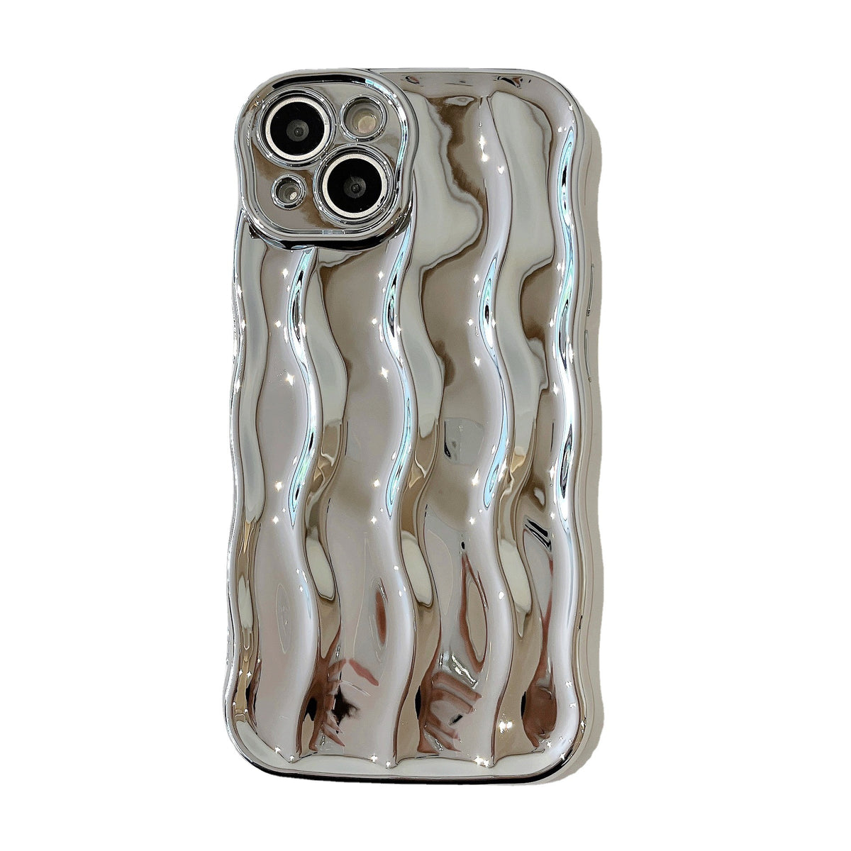 Applicable Electroplating 3-dimensional Wave Stripe Phone Case Protection anti-goutte