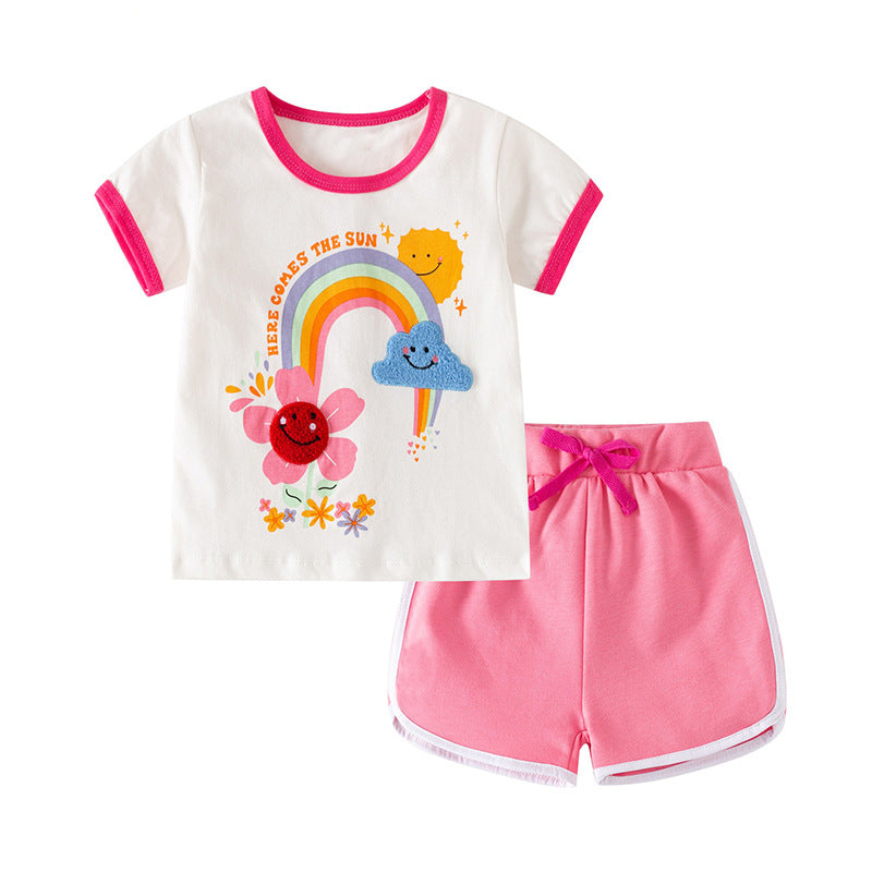SpringSummer Arrivée Ensemble à manches courtes pour filles