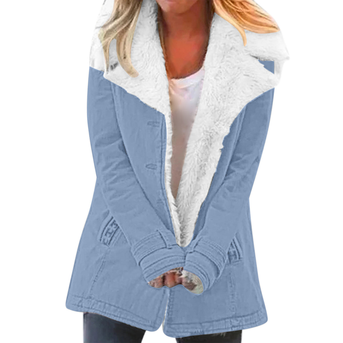 Manteau de coton chaud à manches longues à manches longues