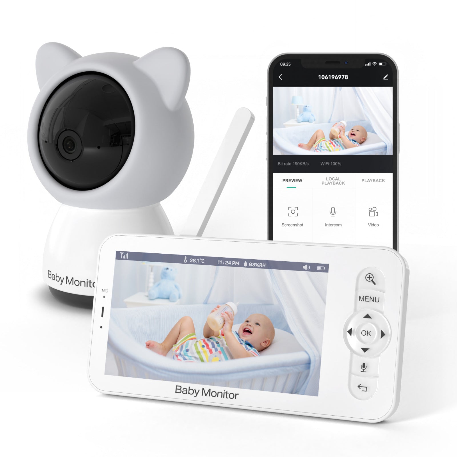 Baby Monitor Monitor peut être vu par téléphone portable