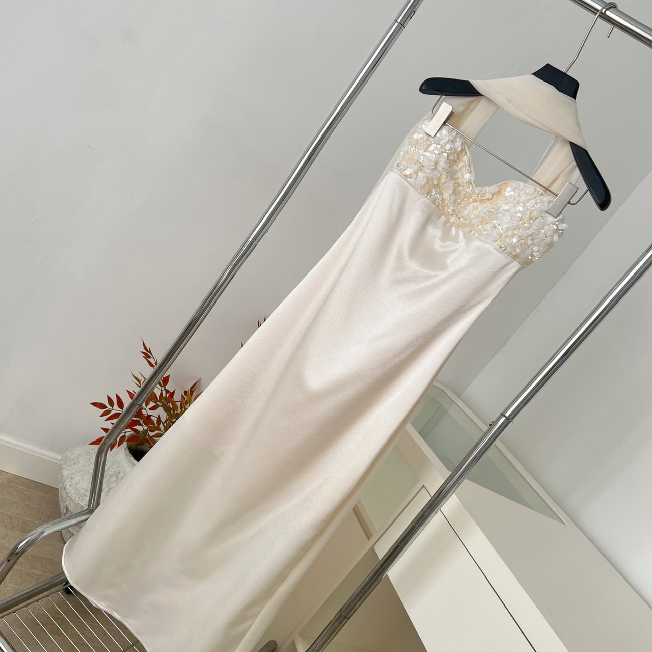 Robe Maxi à paillettes de Champagne pour femmes - Bodycon à faible teneur en sucre