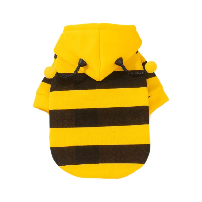 Costume d'abeille de chat mignon - Vêtements d'Halloween pour animaux Bumble Bee Cosplay Vêtements Antenne