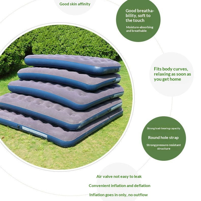 Pvc Flocked Honeycomb Lit gonflable Camping extérieur Style Matelas gonflable Ménage T