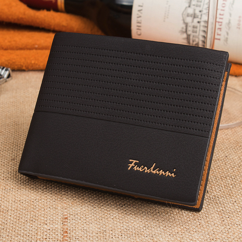 Porte-cartes de crédit en cuir bifold pour hommes Wallet Billfold Purse Clutch Billfold