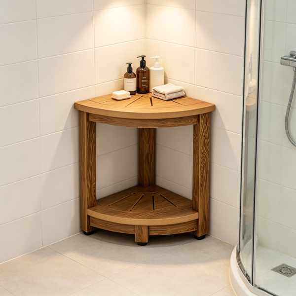 Banc de douche d'angle 16.5inch Hauteur 12.8inch Rayon
