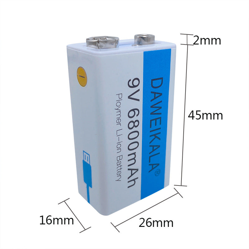 Batterie Lithium-ion rechargeable multimètre 9V