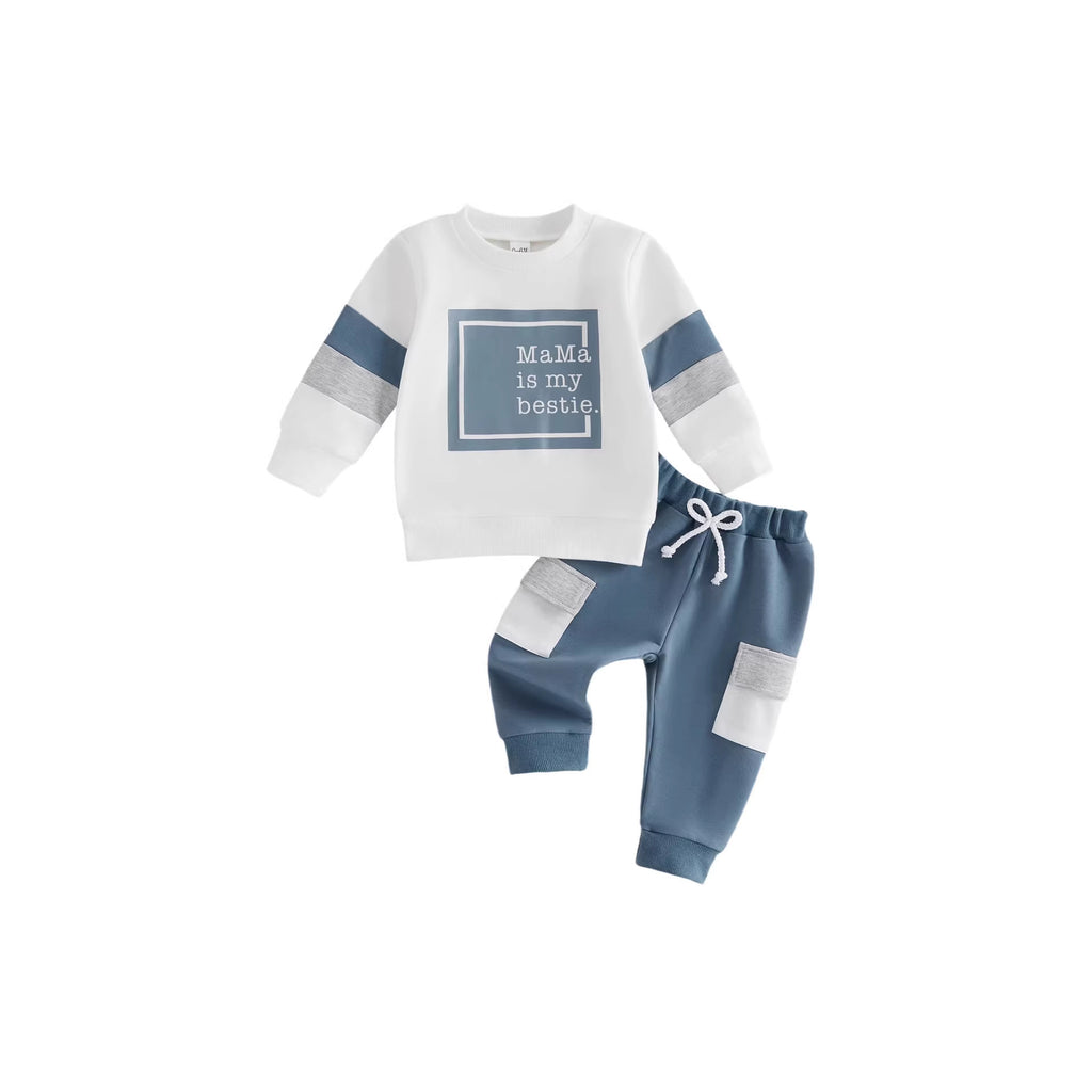 Letter-print pour enfants Top et Pantalons à manches longues