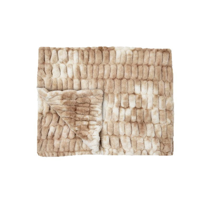 Tie-dye haut de gamme Faux fourrure lapin peluche lancer ultra-soft casual Canapé couverture