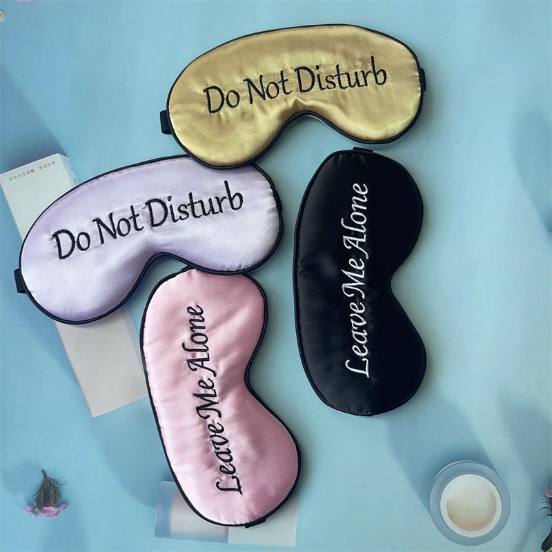 Masque double face en soie noire sans sommeil avec bande élastique