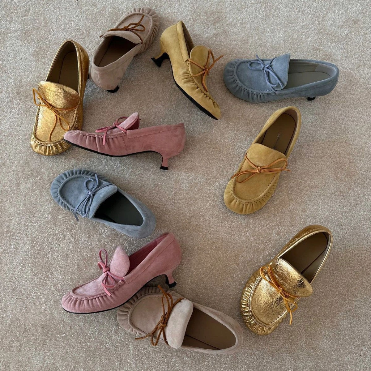 Cuir plissé Bracelet Bow Talons hauts