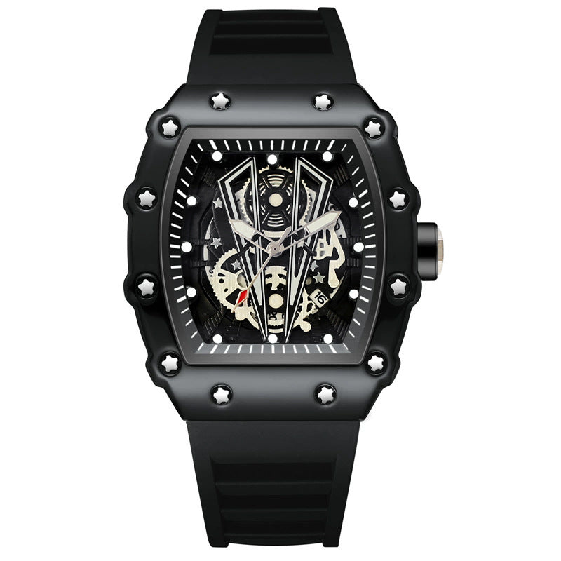 Montre Quartz en forme de barillet pour hommes Casual Sport