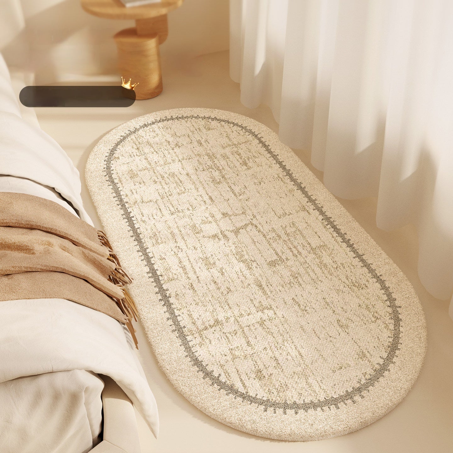Tapis de chambre à coucher de style crème légère