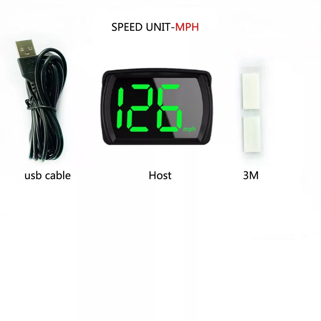 Affichage tête haute de voiture HUD Affichage de vitesse MPH Tableau de bord LCD multifonction de 3 pouces
