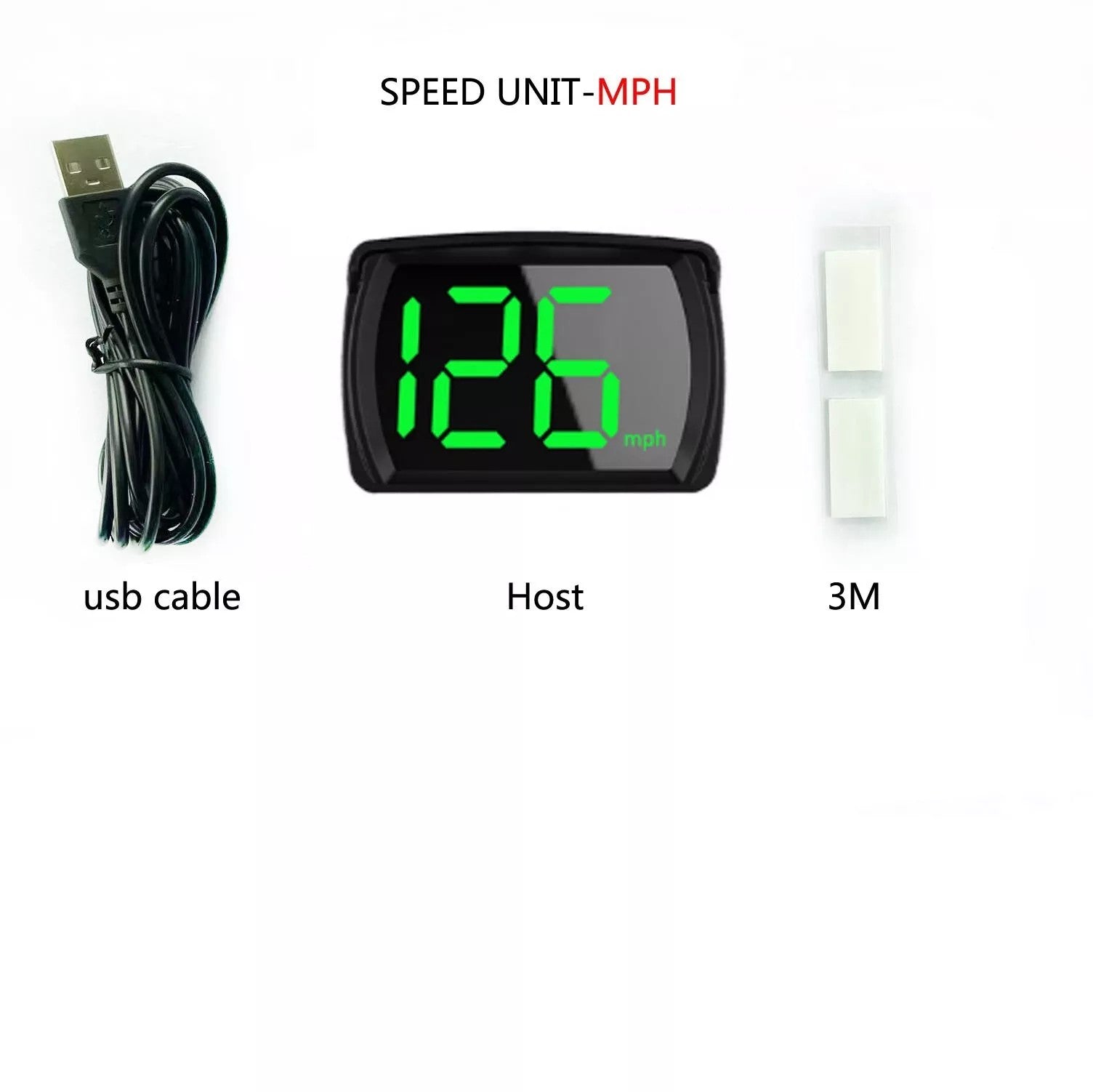 Affichage tête haute de voiture HUD Affichage de vitesse MPH Tableau de bord LCD multifonction de 3 pouces