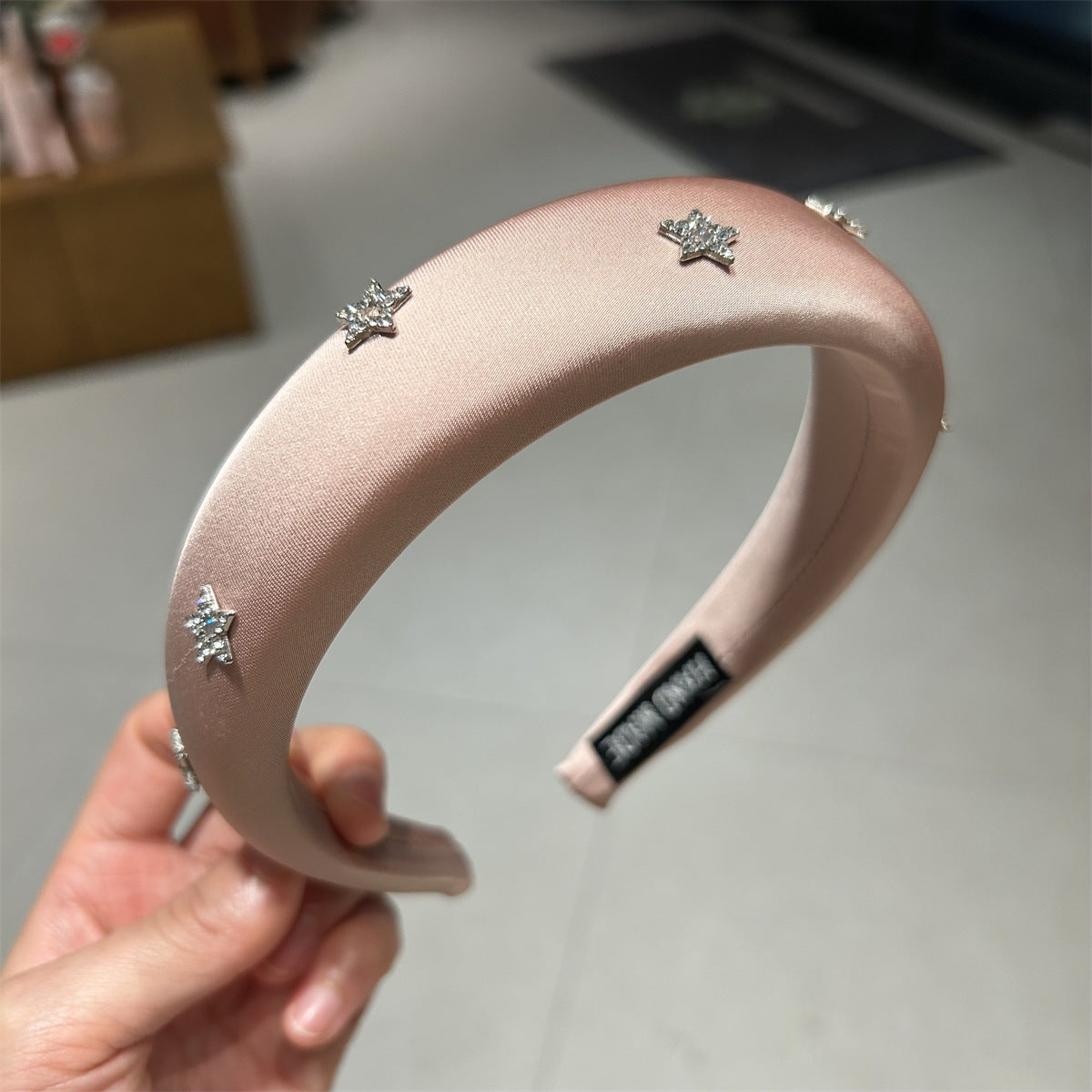 Bandeau pour femmes Haut bandeau de la Couronne avec strass étoilé Clip pour cheveux pour flyaways
