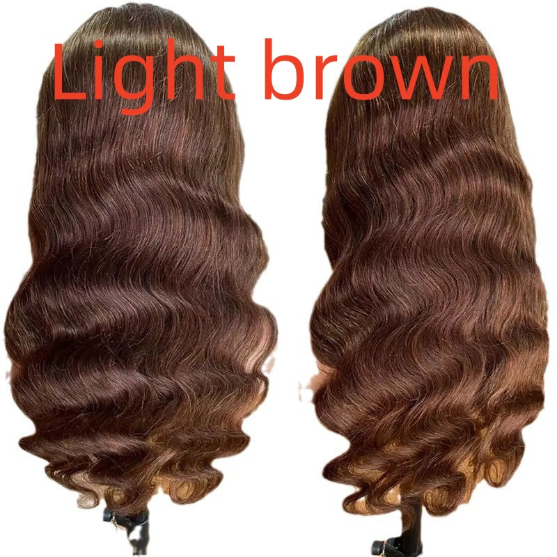 Marron Big Wave Faux Long Curly Wig Head Cover