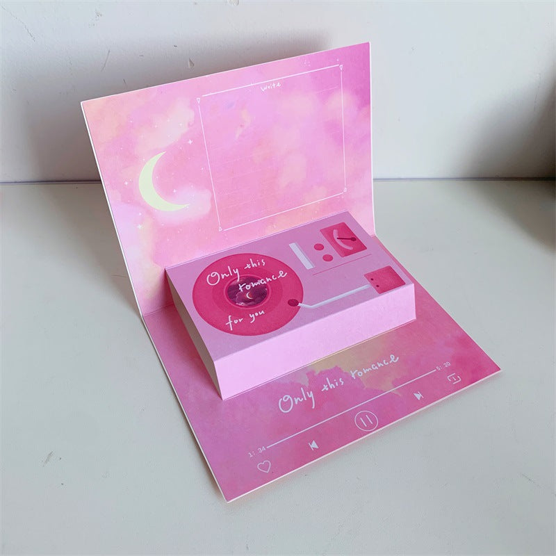 Phonograph cadeau d'anniversaire Cartes de voeux stéréoscopiques créatives