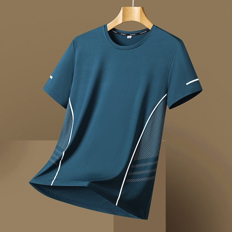 Maille à séchage rapide Maille respirante Imprimé Col d'équipage Tee-shirt en tissu
