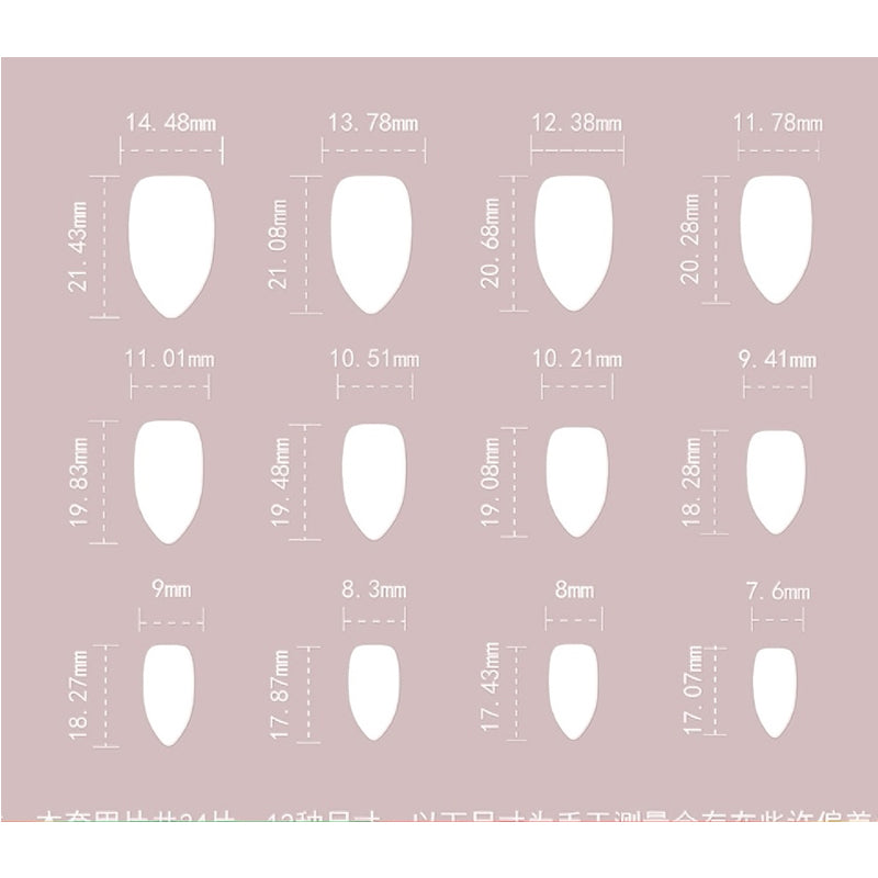 24 PCS Minimalist Nail Art with Short Circles Presse sur les ongles Short Almond faux ongles Oval