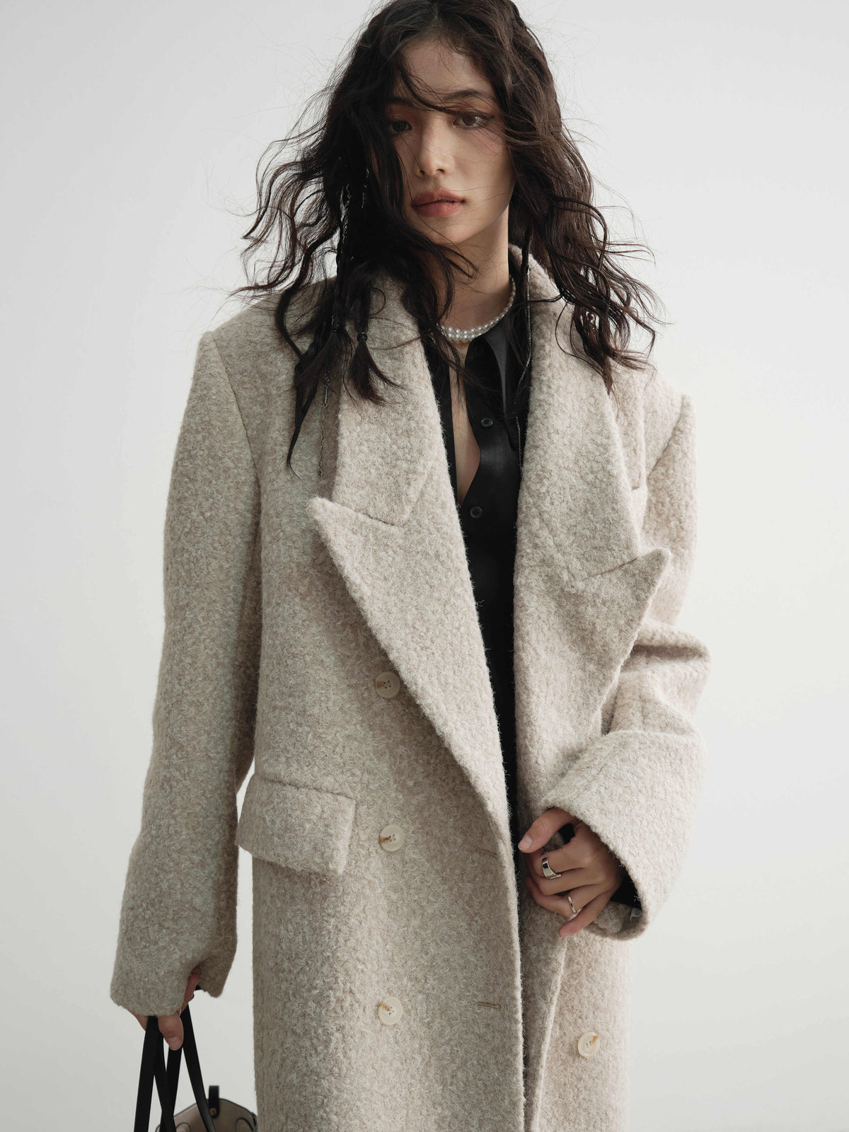 Woolen Super-long Coat Femme